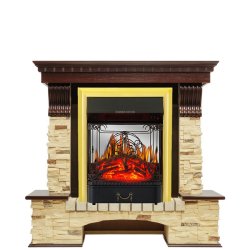 Каминокомплект Royal Flame Pierre Luxe сланец с очагом Majestic FX M Brass